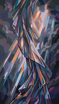 Thumbnail for Abstract draped fabric Paint By Numbers, dark and light shades.