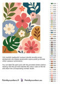Thumbnail for Color chart and instructions - Abstract Flowers and Leaves 60x80cm