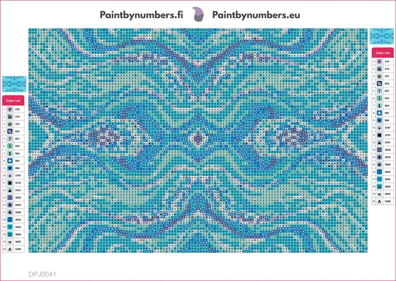 Abstract Waves diamond painting adhesive canvas 30x20cm