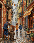 Thumbnail for Accordion Player in Old Town Alley, 40x50 cm diamond painting – full design preview without the close-up inset