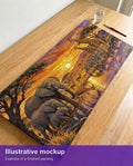 Thumbnail for Illustration of the finished paint by numbers - African Animals at Waterhole 80x40cm