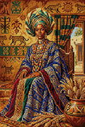 Thumbnail for African Queen in Regal Attire, 40x60 cm diamond painting – full design preview without the close-up inset