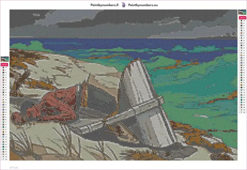 Diamond painting adhesive canvas preview - After The Hurricane Bahamas