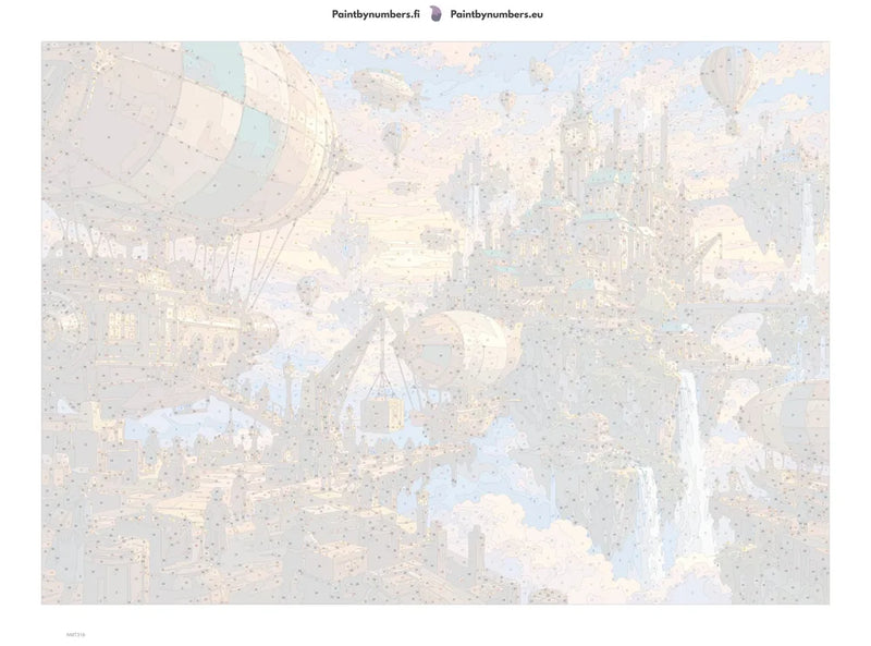 Paint by numbers numbered canvas - Airship Harbour 70x50cm