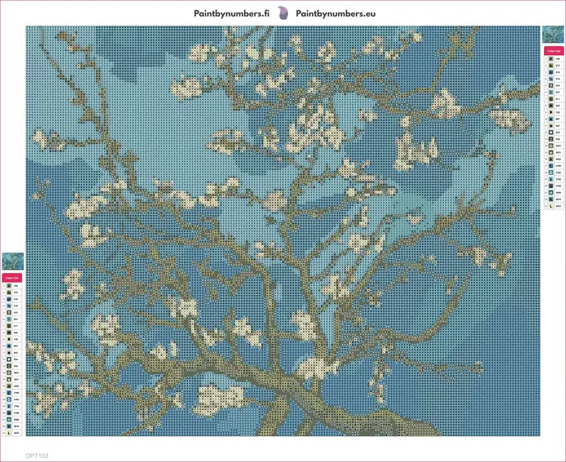 Almond Blossom diamond painting adhesive canvas 50x40cm