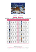 Thumbnail for Alpine Gasthof diamond painting color chart – 34 DMC colors