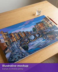 Thumbnail for Illustration of the finished paint by numbers - Amsterdam Canal Bridge 70x40cm