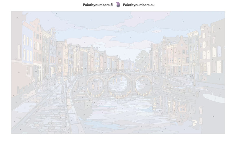 Numbered canvas - Amsterdam Canal Bridge 70x40cm