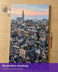 Thumbnail for Illustration of the completed paint-by-numbers - Amsterdam Canal Rooftops 40x70cm