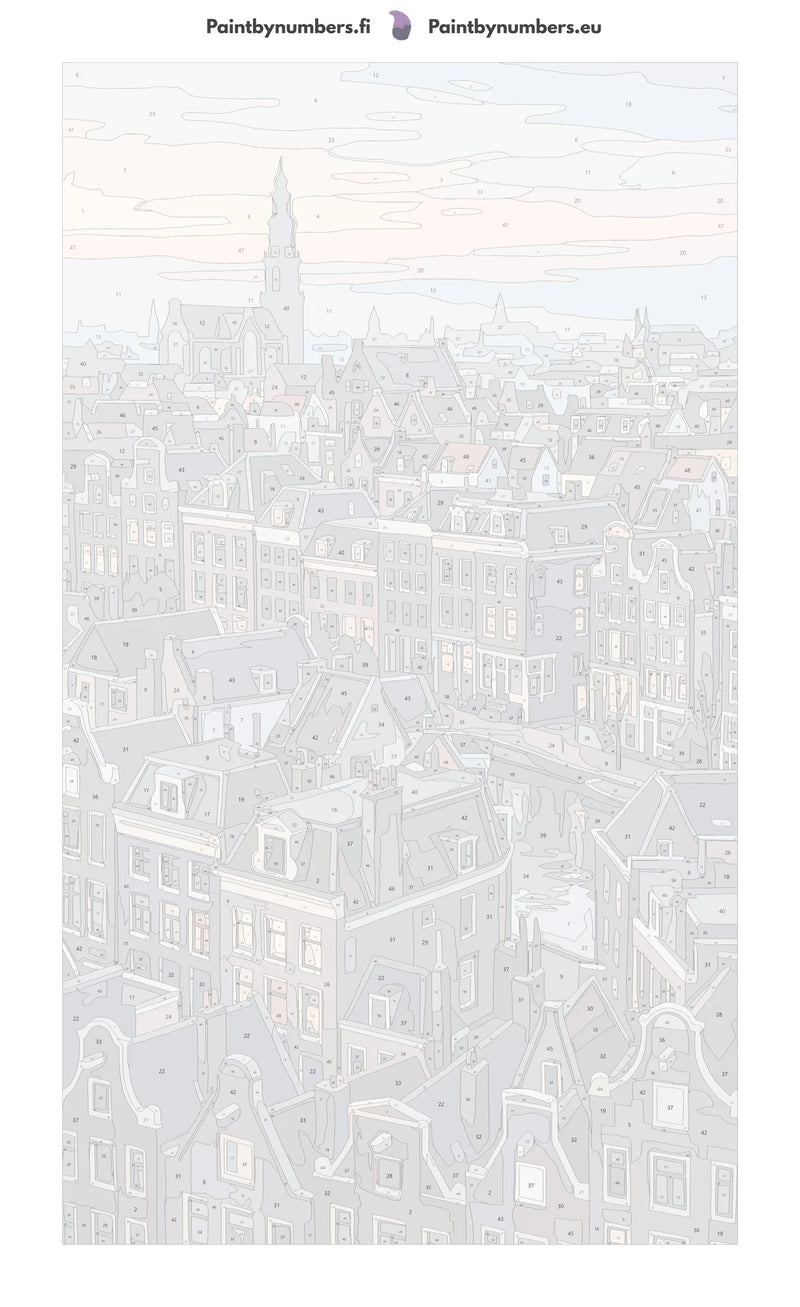 Numbered canvas - Amsterdam Canal Rooftops 40x70cm