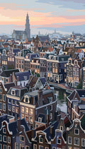 Thumbnail for Amsterdam's rooftop landscape and canal houses Paint By Numbers.
