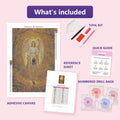 Thumbnail for Angel and Child 40x60cm diamond painting kit contents: adhesive canvas, color chart, tools and diamond bags