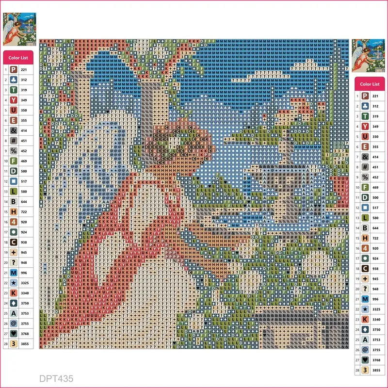 Diamond painting adhesive canvas preview - Angel in the Pearl Garden