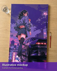 Thumbnail for Finished paint by numbers mockup - Anime Girl with Sports Car 40x70cm