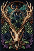 Thumbnail for Diamond Pattern - Antler Skull Roses