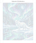 Thumbnail for Paint by numbers numbered canvas - Arctic Fox and Northern Lights 40x50cm