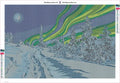 Thumbnail for Arctic Night Sky diamond painting adhesive canvas 60x40cm