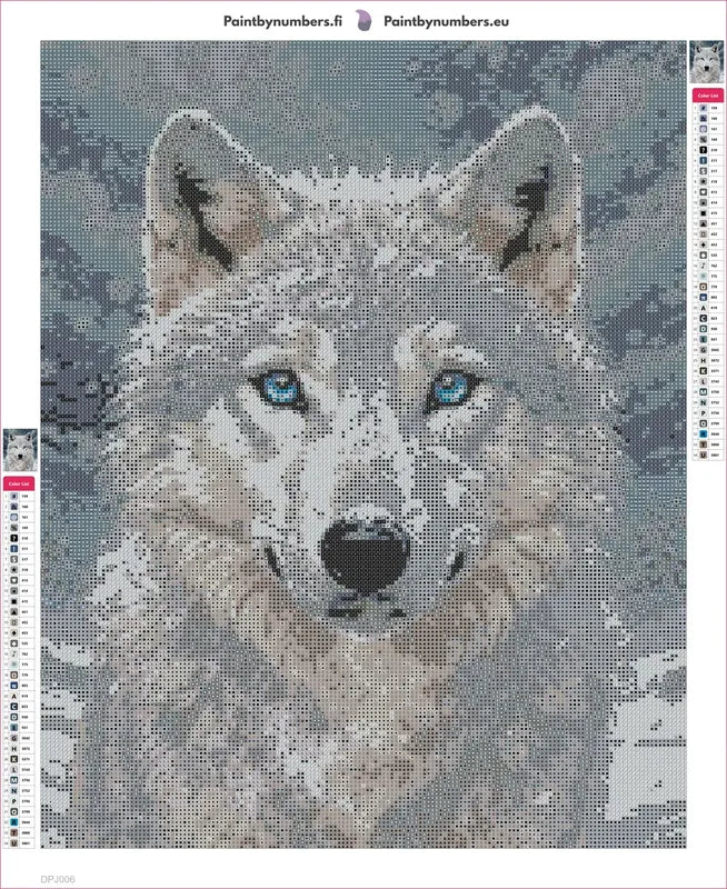 Arctic Wolf diamond painting adhesive canvas 40x50cm