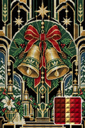 Thumbnail for Art Deco Winter Bells, 40x60 cm diamond painting – finished design preview with a close-up of square drills