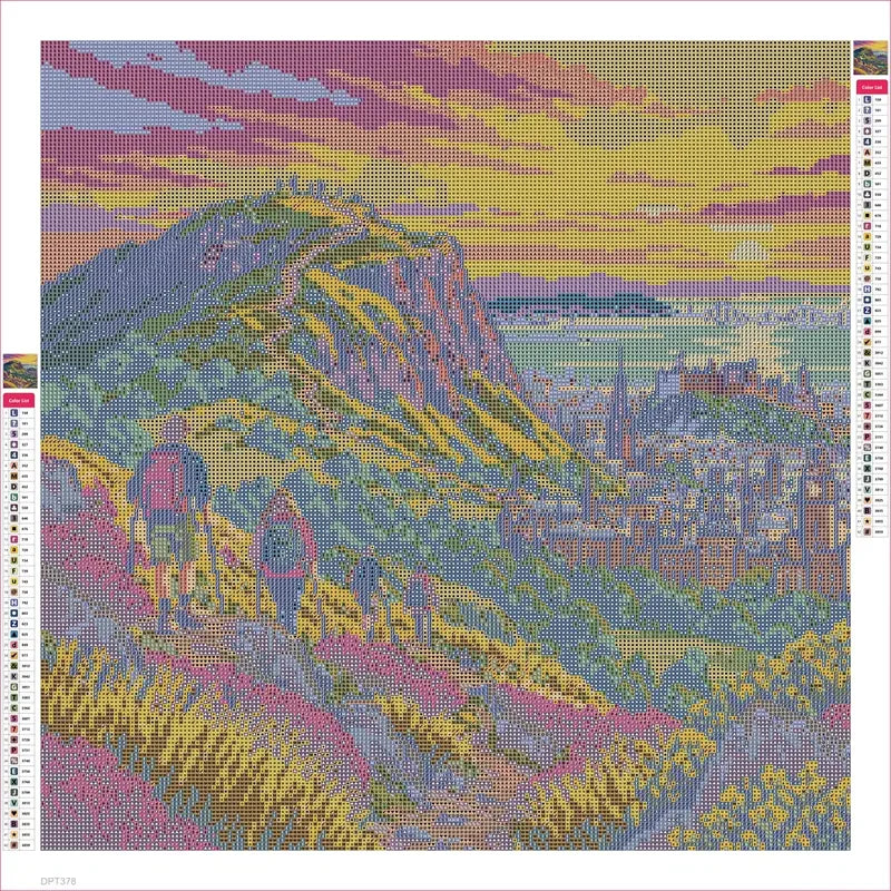 Diamond painting adhesive canvas preview - Arthur Seat Cloudbreak