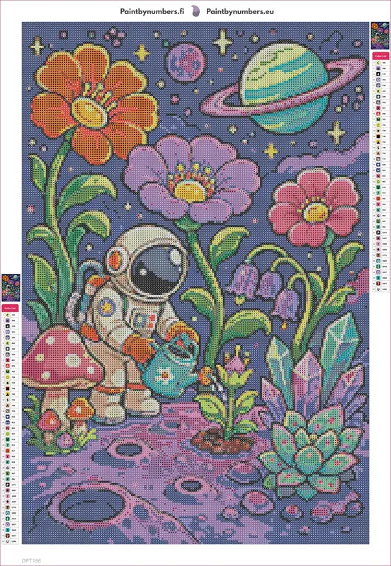 Astronaut Gardener diamond painting adhesive canvas 40x60cm