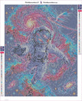 Thumbnail for Diamond painting adhesive canvas preview - Astronaut in the Nebula