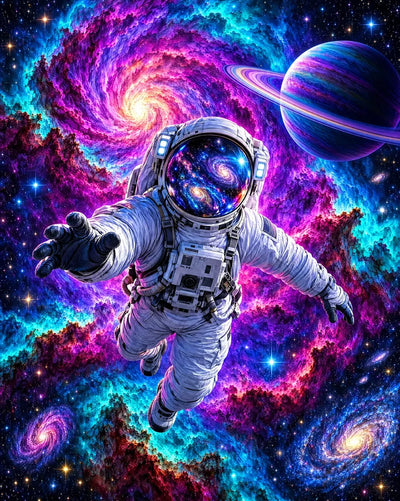 Astronaut in the Nebula, 40x50 cm diamond painting – original artwork the design is made from