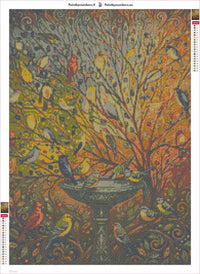 Thumbnail for At the Birdbath diamond painting adhesive canvas 50x70cm