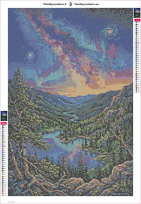 Thumbnail for Aurora Lake diamond painting adhesive canvas 40x60cm