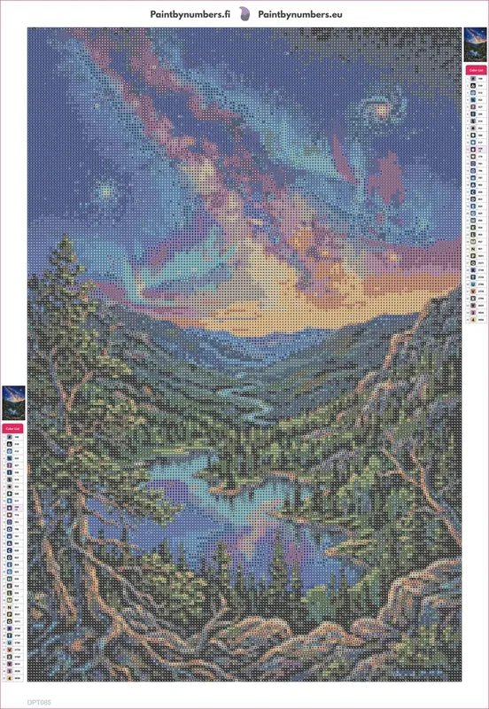Aurora Lake diamond painting adhesive canvas 40x60cm