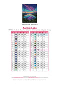 Thumbnail for Aurora Lake diamond painting color chart – 33 DMC colors