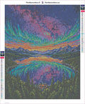 Thumbnail for Aurora Lake diamond painting adhesive canvas 40x50cm