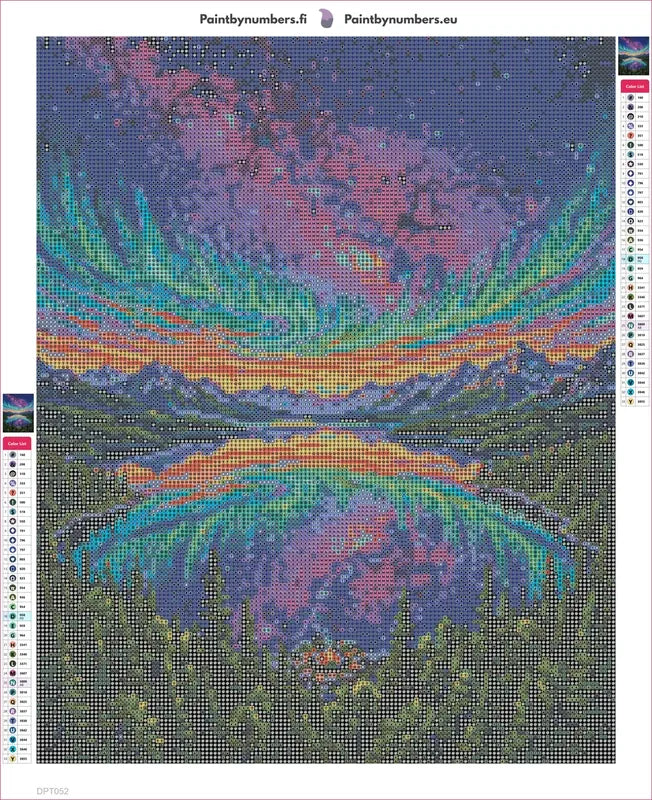 Aurora Lake diamond painting adhesive canvas 40x50cm