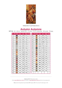 Thumbnail for DMC color chart for Autumn Automne diamond painting - 37 colors