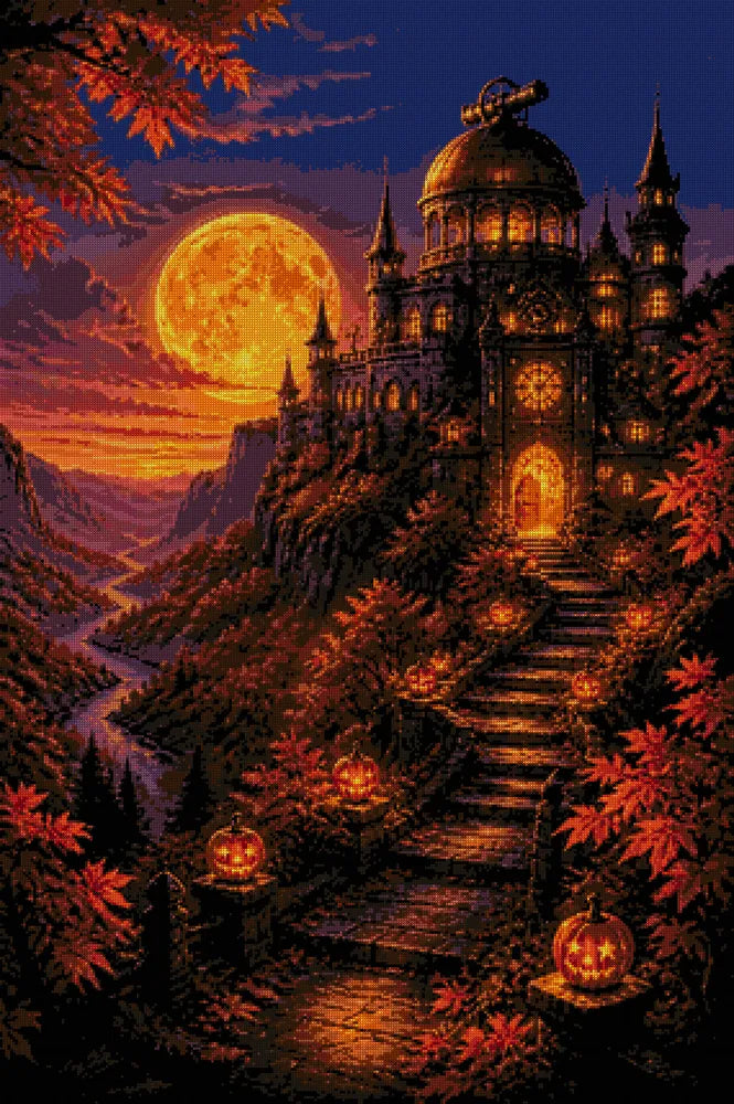 Diamond painting pattern chart - Autumn Castle