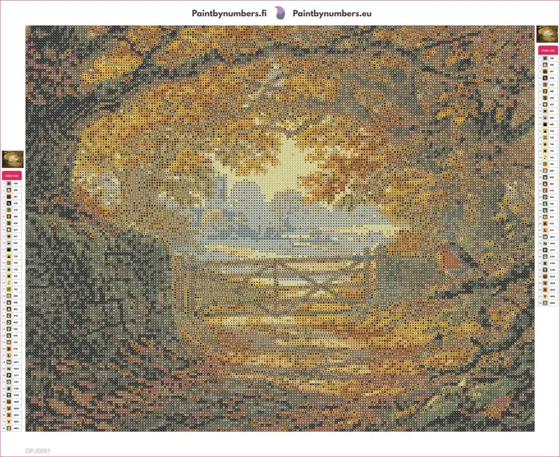 Autumn Gate diamond painting adhesive canvas 50x40cm