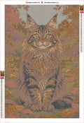 Thumbnail for Autumn Maine Coon diamond painting adhesive canvas 40x60cm