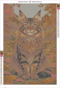 Thumbnail for Autumn Maine Coon diamond painting adhesive canvas 40x60cm