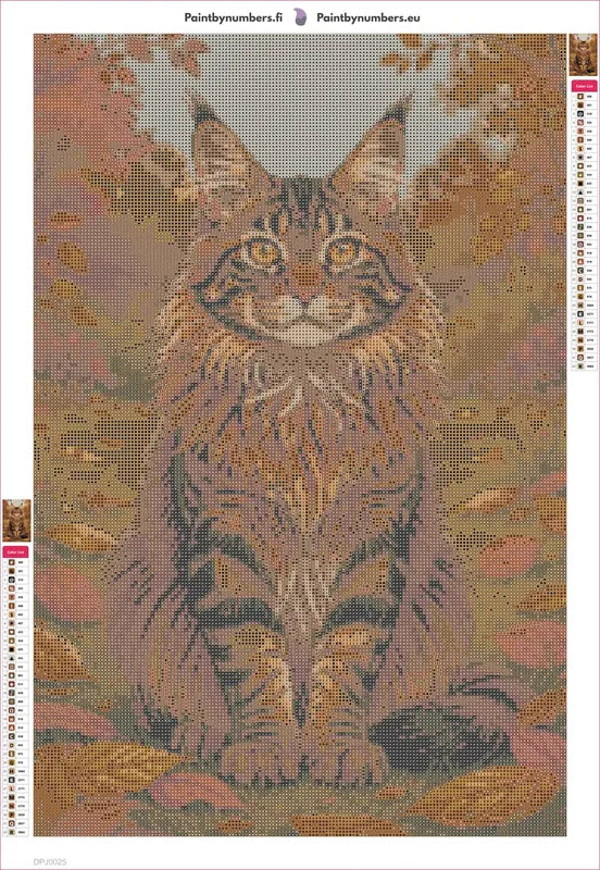 Autumn Maine Coon diamond painting adhesive canvas 40x60cm