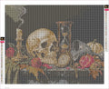 Thumbnail for Diamond painting adhesive canvas preview - Autumn Vanitas with Skull and Candle