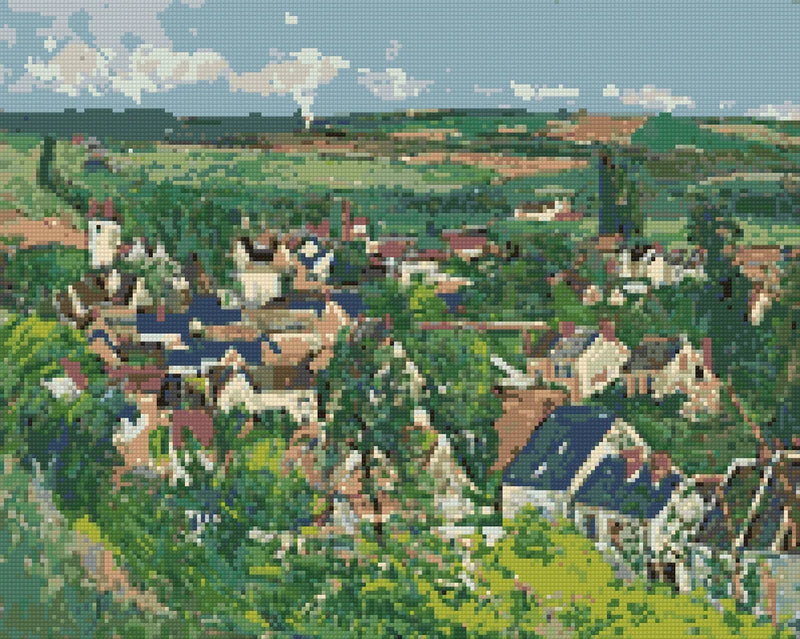 Förhandsvisning av diamantmönstret för Cézannes Auvers Panoramic View