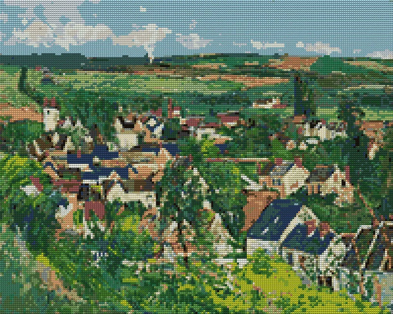 Diamond painting pattern chart - Auvers Panoramic View