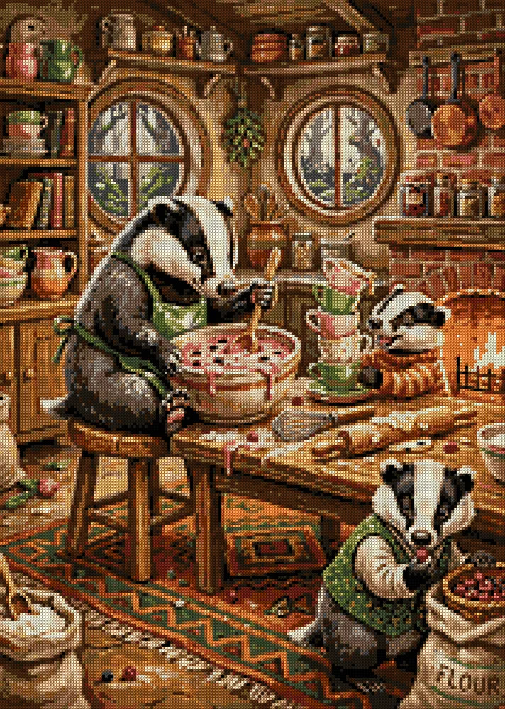 Diamond painting pattern chart - Badger Bakers