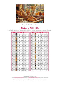 Thumbnail for Bakery Still Life diamond painting color chart – 45 DMC colors