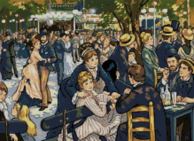 Diamond painting pattern chart - Bal Du Moulin De La Galette
