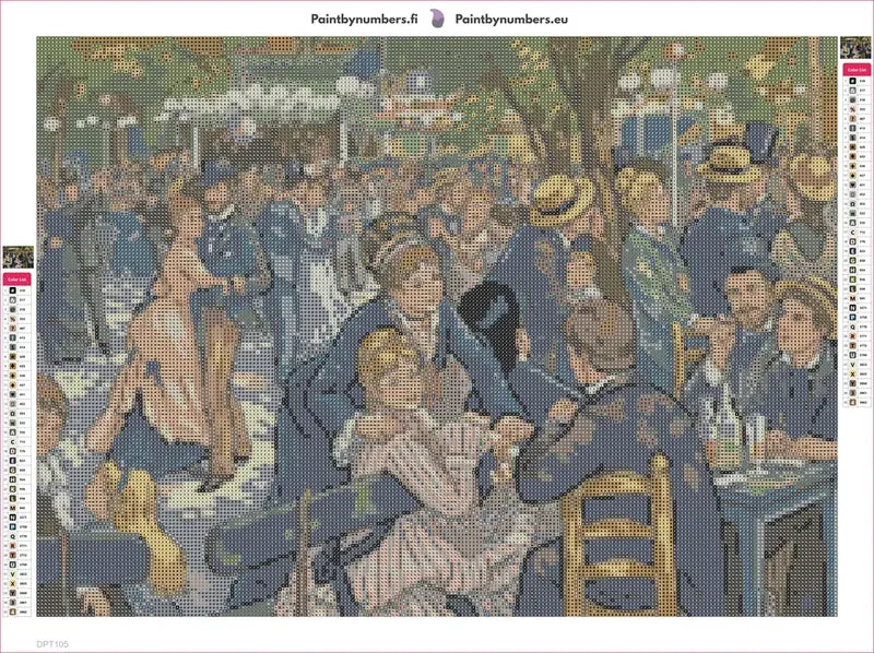 Bal Du Moulin De La Galette diamond painting adhesive canvas 55x40cm