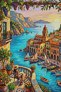 Thumbnail for Diamond painting pattern chart - Balcony Over Harbor