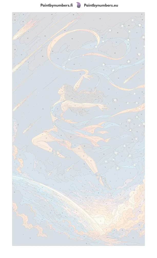 Numbered canvas - Ballerina Leaping in Space 40x70cm