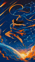 Thumbnail for A ballerina leaping in space, starry sky and constellations Paint By Numbers.