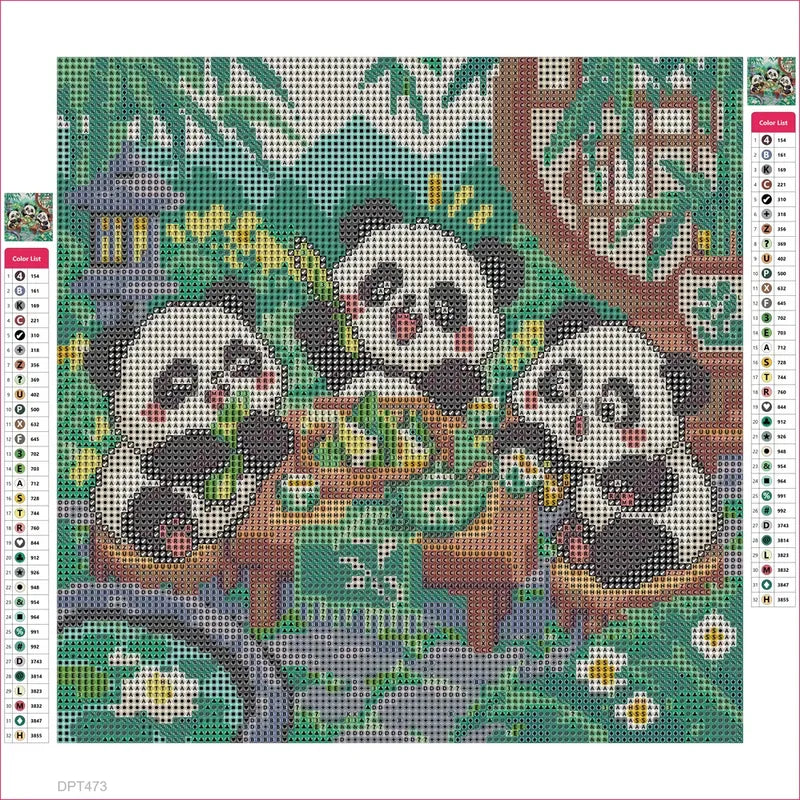 Diamond painting adhesive canvas preview - Bamboo Breakfast Club